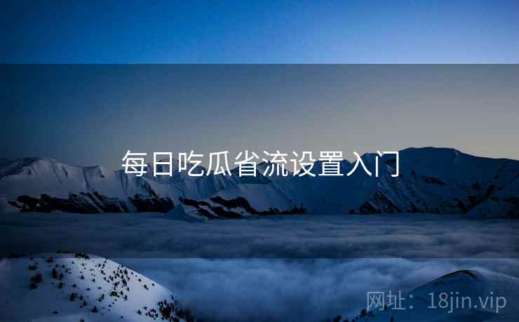 每日吃瓜省流设置入门 每日吃瓜省流设置入门